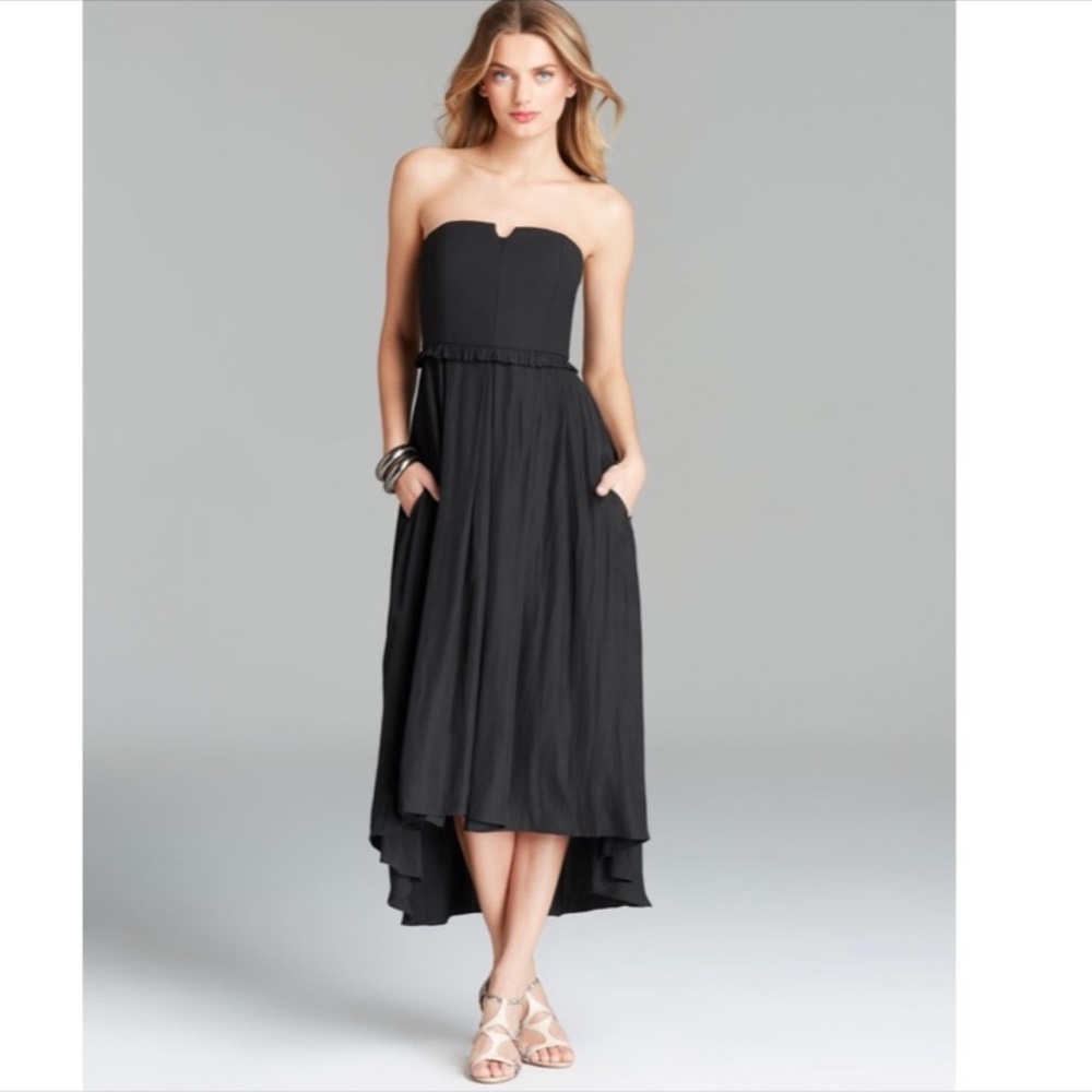 Elizabeth and James Strapless hi-lo dress